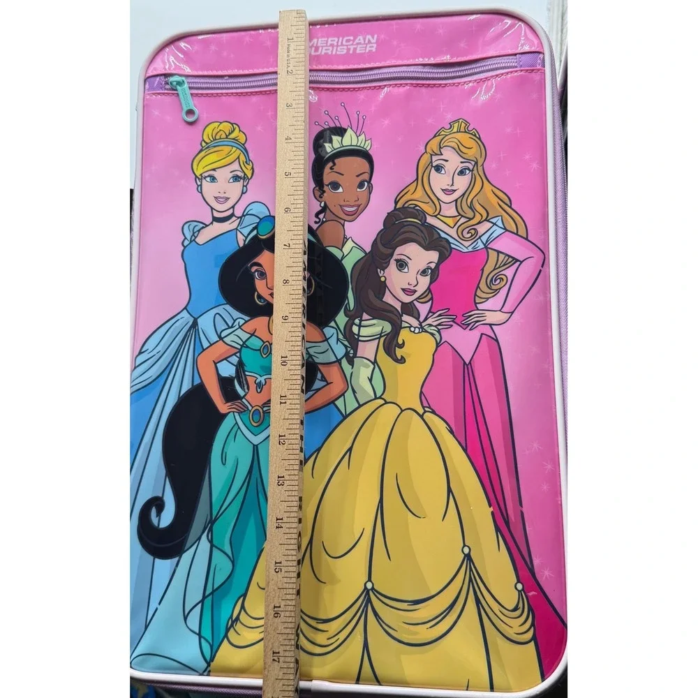 American Tourister Disney Princess Rolling Suitcase Pink Purple 18 Inch Luggage